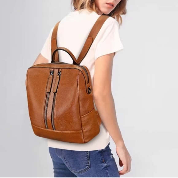 S-ZONE Women Genuine Leather Backpack Casual Convertible Shoulder Bag Purse main image 11